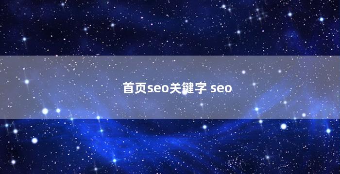 首页seo关键字 seo